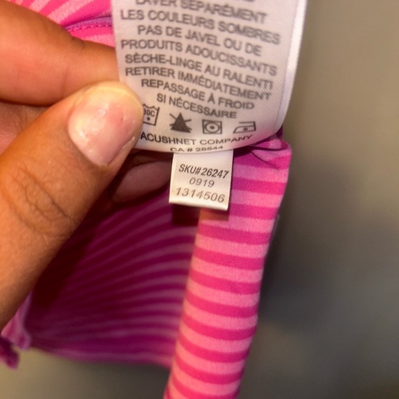 Footjoy shirt - pink striped short sleeve polo with TPC Sawgrass patch - Picture 8 of 10